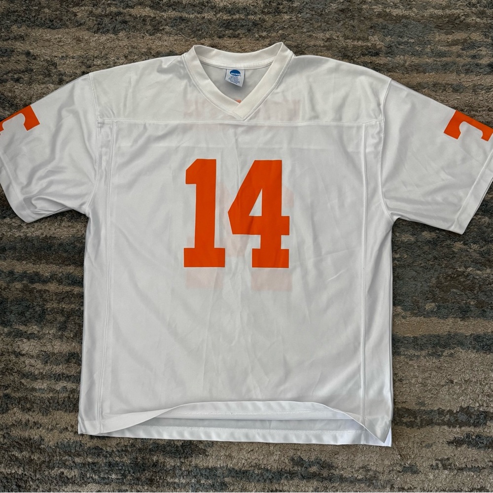 White Tennessee Jersey with Orange Number 14